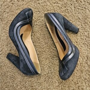 Fornarina Elegant Blue Suede & Leather Women's Heels, Size 39 / US 8.